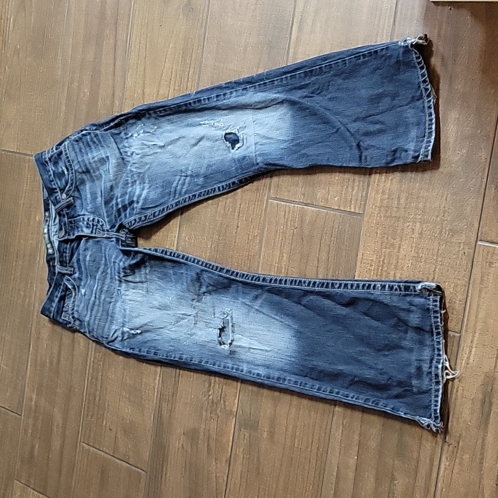BKE DENIM Fulton factory distressed blue jeans classic 5 pocket 100% cotton 31S…